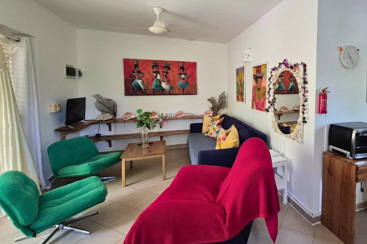 3309-LivingRoom2 Renovated Apartment only 50 meters from Playa Popy