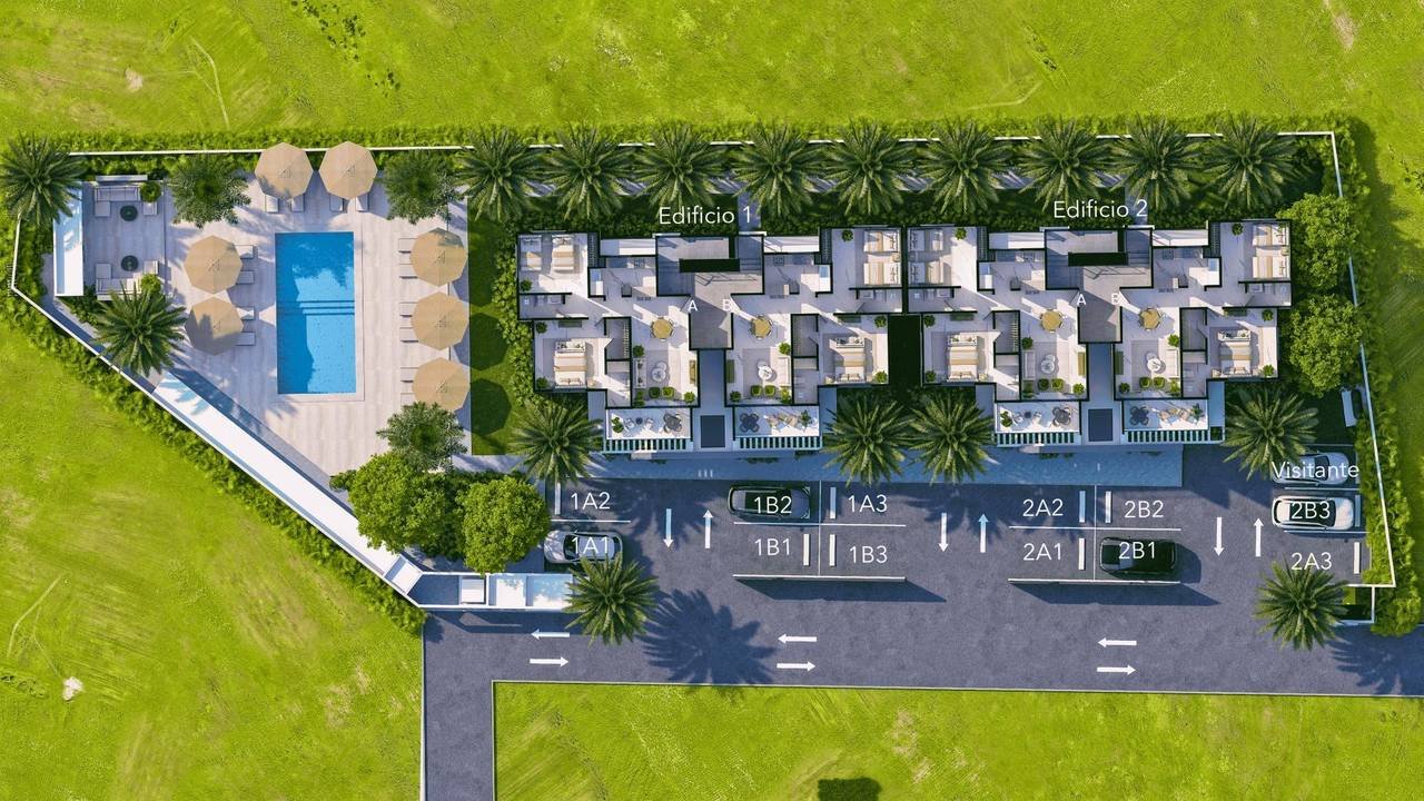 3328-Aerial2 All-New Modern Apartments, 100m from Beautiful Playa Las Ballenas