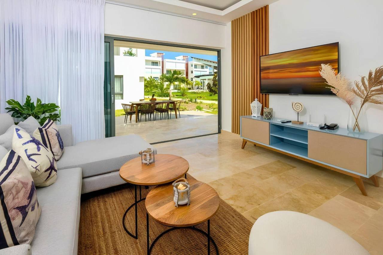3398-LivingRoom1 Modern Apartment at Amare Residences