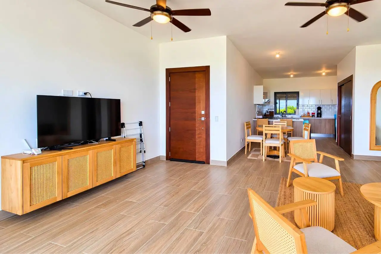 3401-LivingRoom1 Modern Apartment with Ocean View and Rooftop Pool