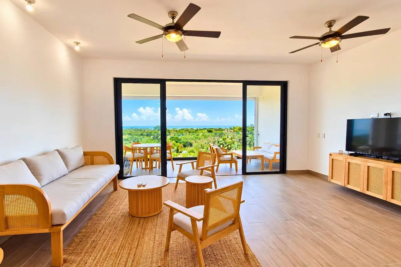 3401-LivingRoom2 Modern Apartment with Ocean View and Rooftop Pool