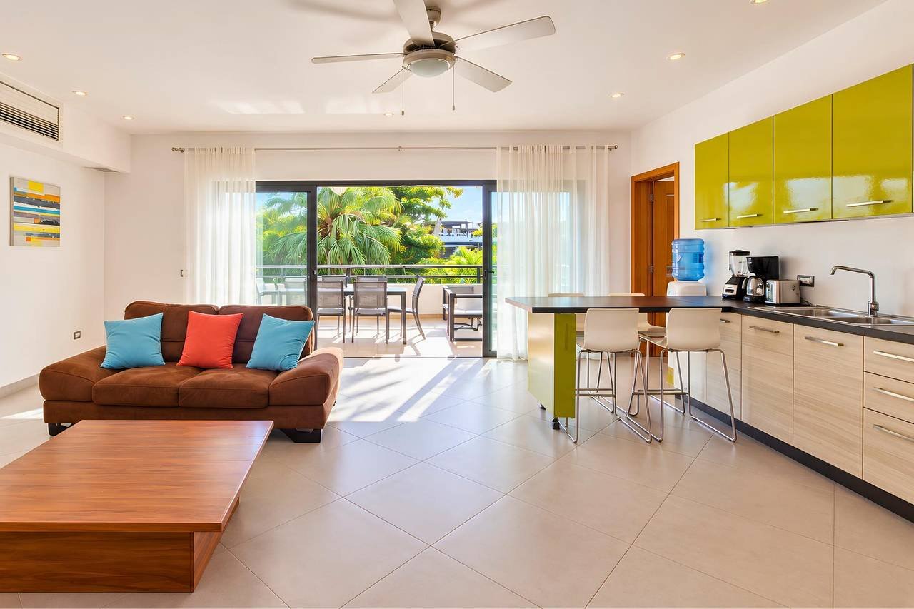 3403-livingarea1 3 Bedroom Apartment – Steps to Playa Punta Popy !