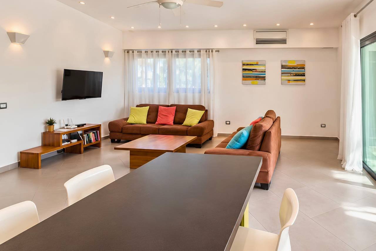 3403-livingarea2 3 Bedroom Apartment – Steps to Playa Punta Popy !