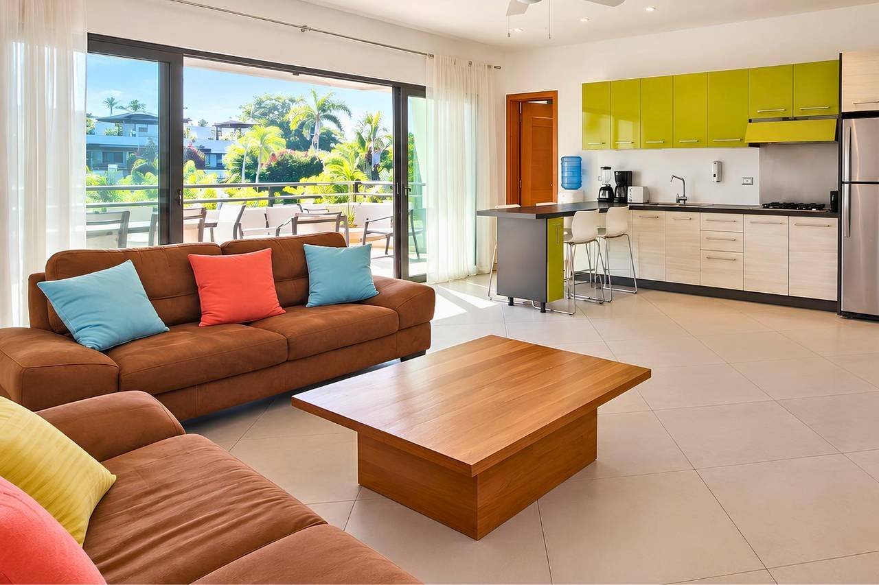 3403-livingroom2 3 Bedroom Apartment – Steps to Playa Punta Popy !