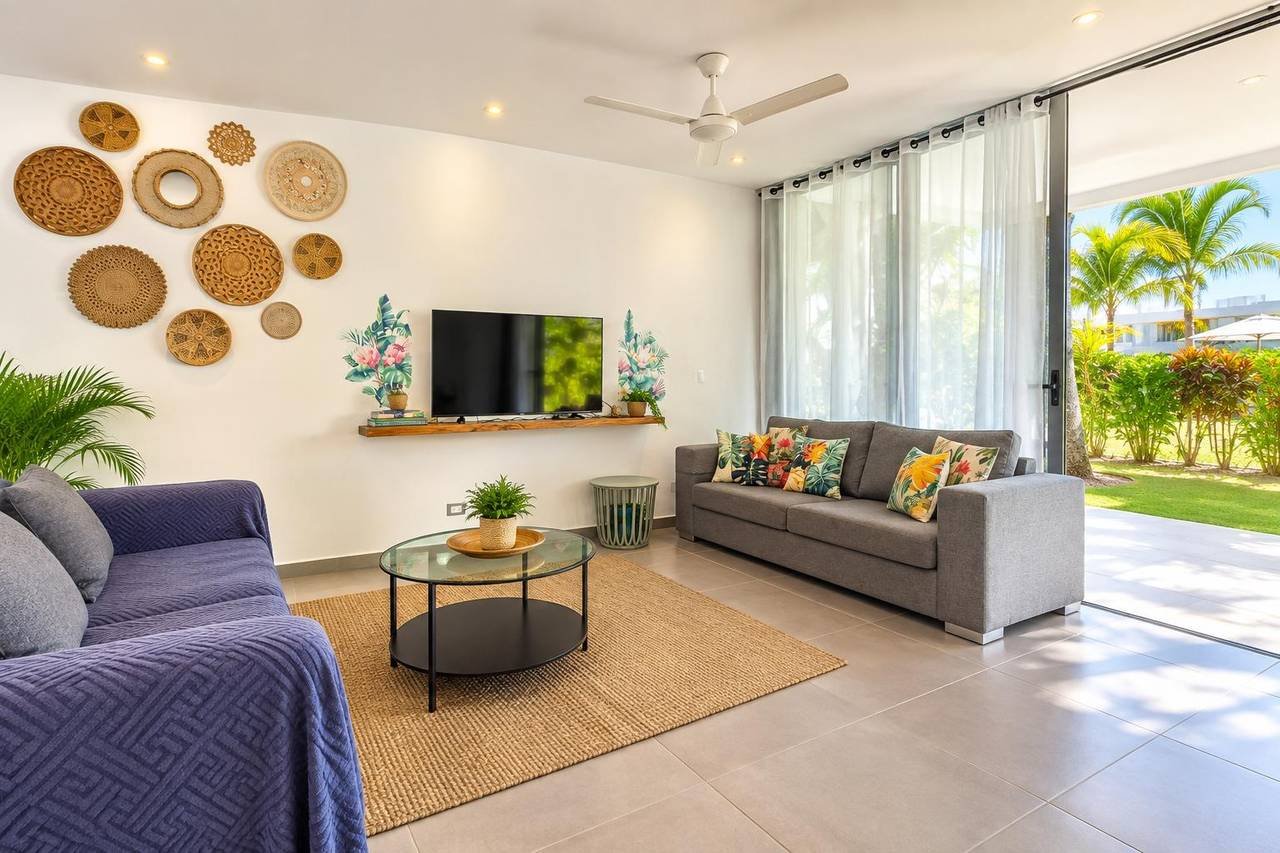 3408-livingroom1 Modern Townhouse near Playa Punta Popy