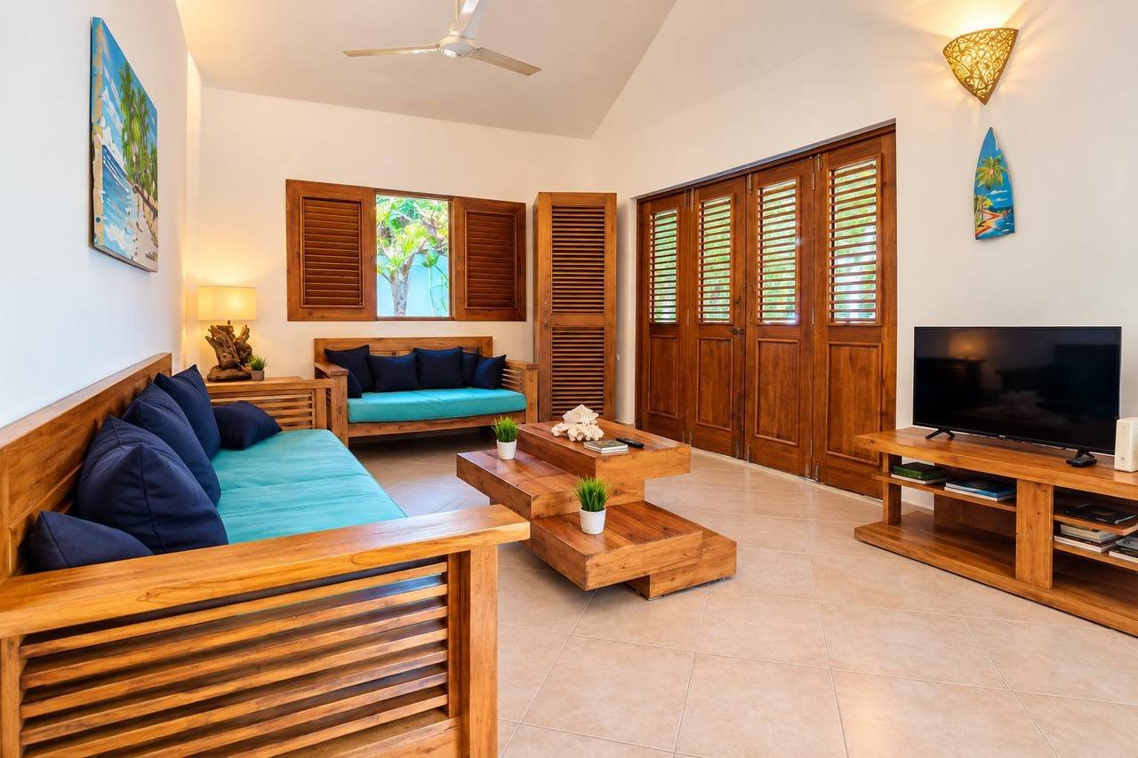 3414-LivingRoom1 Charming Villa with Bungalow and Private Pool at Punta Popy